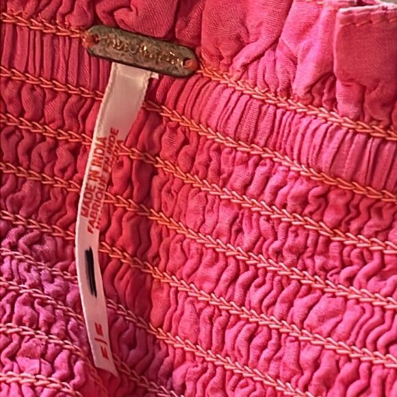 New! Free People Dress Pintuck Paradise Maxi Eyelet Halter in Pink Icing - Picture 8 of 13